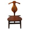 "Hans Chair" -   Mahogany & Walnut.  This is a close copy of the 1957 Wegner valet chair. The seat flips up to hang pants.